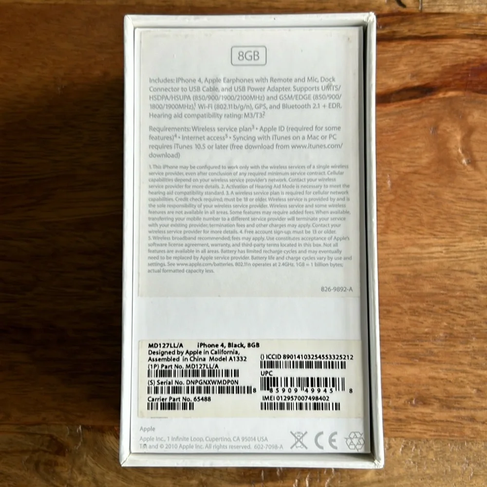 Apple iPhone 4 8GB White Box Only